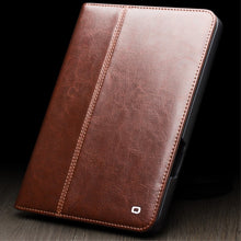 QIALINO Cowhide Leather Auto Wake/Sleep Stand Tablet Cover Case for iPad mini 6 2021 Brown