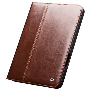 QIALINO Cowhide Leather Auto Wake/Sleep Stand Tablet Cover Case for iPad mini 6 2021 Brown