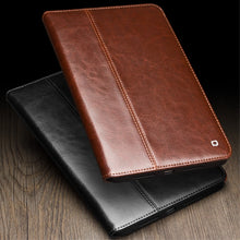 QIALINO Cowhide Leather Auto Wake/Sleep Stand Tablet Cover Case for iPad mini 6 2021 Brown