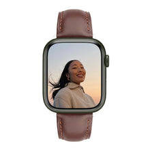 QIALINO for Apple Watch Series 7 45mm / Series 6/5/4/SE 44mm Series 3/2/1 42mm Solid Color Genuine Leather Wristband Smart Watch Replacement Strap - Brown