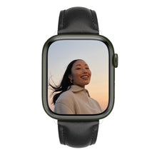 QIALINO for Apple Watch Series 7 41mm / Series 6/5/4/SE 40mm Series 3/2/1 38mm Genuine Leather Wear-resistant Solid Color Wristband Smart Watch Replacement Strap - Black