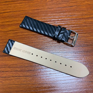 Genuine Leather Carbon Fiber Strap for Apple Watch Series 7 45mm / 6 & SE & 5 & 4 44mm / 3 & 2 & 1 42mm