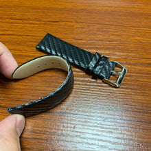 Genuine Leather Carbon Fiber Strap for Apple Watch Series 7 45mm / 6 & SE & 5 & 4 44mm / 3 & 2 & 1 42mm