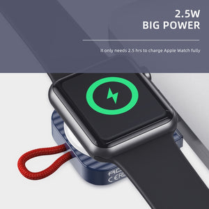 ROCK W26 Portable Magnetic Wireless Charger for Apple Watch(Blue)