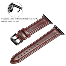 Black Buckle Leather Watch Band For Apple Watch Series 8&7 41mm / SE 2&6&SE&5&4 40mm / 3&2&1 38mm(Dark Brown)