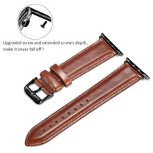 Black Buckle Leather Watch Band For Apple Watch Series 8&7 41mm / SE 2&6&SE&5&4 40mm / 3&2&1 38mm(Brown)