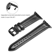 Black Buckle Leather Watch Band For Apple Watch Ultra 49mm / Series 8&7 45mm / SE 2&6&SE&5&4 44mm / 3&2&1 42mm(Black)