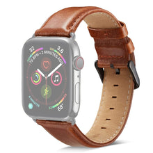 Black Buckle Leather Watch Band For Apple Watch Ultra 49mm / Series 8&7 45mm / SE 2&6&SE&5&4 44mm / 3&2&1 42mm(Brown)