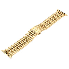 Hidden Butterfly Buckle 7 Beads Stainless Steel Watch Band For Apple Watch 42mm(Gold)