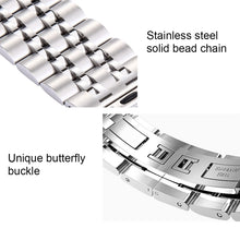 Hidden Butterfly Buckle 7 Beads Stainless Steel Watch Band For Apple Watch 42mm(Silver Rose Gold)