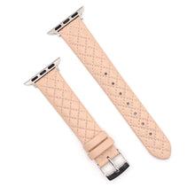 Rhombus Top Layer Cowhide Leather Watch Band For Apple Watch Series 8&7 41mm / SE 2&6&SE&5&4 40mm / 3&2&1 38mm (Pink)