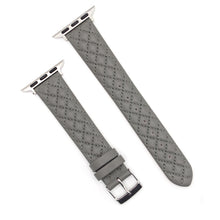 Rhombus Top Layer Cowhide Leather Watch Band For Apple Watch Series 8&7 41mm / SE 2&6&SE&5&4 40mm / 3&2&1 38mm (Grey)