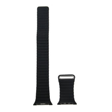 For Apple Watch 38/40/41mm Loop Magnetic Closure Clasp PU Leather Watchband(Black)