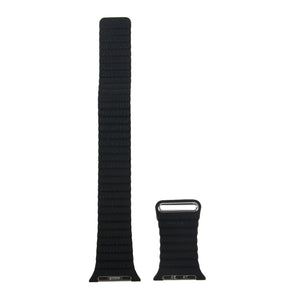 For Apple Watch 38/40/41mm Loop Magnetic Closure Clasp PU Leather Watchband(Black)