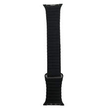 For Apple Watch 38/40/41mm Loop Magnetic Closure Clasp PU Leather Watchband(Black)