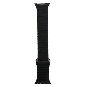 For Apple Watch 38/40/41mm Loop Magnetic Closure Clasp PU Leather Watchband(Black)
