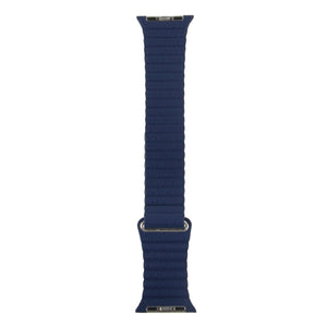 For Apple Watch 38/40/41mm Loop Magnetic Closure Clasp PU Leather Watchband(Dark Blue)