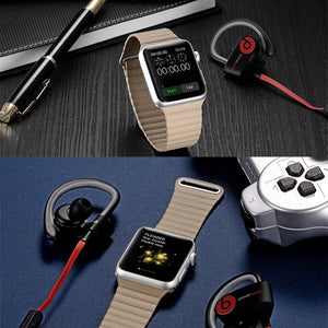 For Apple Watch 38/40/41mm Loop Magnetic Closure Clasp PU Leather Watchband(Khaki)