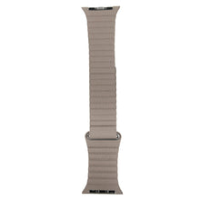 For Apple Watch 38/40/41mm Loop Magnetic Closure Clasp PU Leather Watchband(Khaki)
