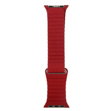 For Apple Watch 38/40/41mm Loop Magnetic Closure Clasp PU Leather Watchband(Red)