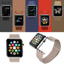 For Apple Watch 38/40/41mm Loop Magnetic Closure Clasp PU Leather Watchband(Red)