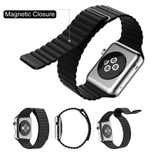 For Apple Watch 38/40/41mm Loop Magnetic Closure Clasp PU Leather Watchband(Red)