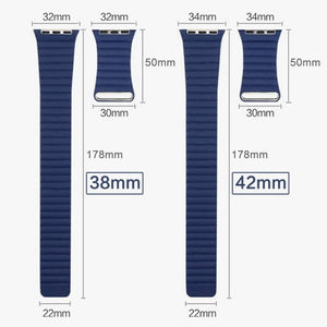 For Apple Watch 38/40/41mm Loop Magnetic Closure Clasp PU Leather Watchband(Red)