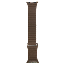 For Apple Watch 38/40/41mm Loop Magnetic Closure Clasp PU Leather Watchband(Brown)