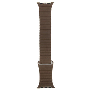 For Apple Watch 38/40/41mm Loop Magnetic Closure Clasp PU Leather Watchband(Brown)
