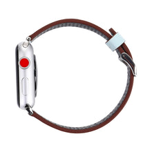 For Apple Watch Ultra 49mm / Series 8&7 45mm / SE 2&6&SE&5&4 44mm / 3&2&1 42mm Simple Fashion Genuine Leather Hole Pattern Watch Band(Blue)