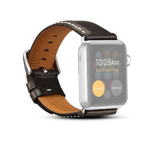 Denior Oil Wax Retro Watch Leather Watch Band for Apple Watch Series 7 45mm / 6 & SE & 5 & 4 44mm / 3 & 2 & 1 42mm (Black)