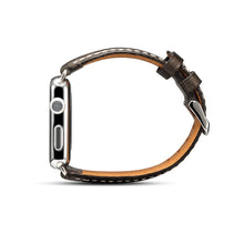 Denior Oil Wax Retro Watch Leather Watch Band for Apple Watch Series 7 45mm / 6 & SE & 5 & 4 44mm / 3 & 2 & 1 42mm (Black)