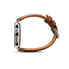 Denior Oil Wax Retro Watch Leather Watch Band for Apple Watch Series 7 45mm / 6 & SE & 5 & 4 44mm / 3 & 2 & 1 42mm (Brown)