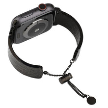 Simple 316 Stainless Steel Embossed Bracelet Watch Band for Apple Watch Series 7 41mm / 6 & SE & 5 & 4 40mm / 3 & 2 & 1 38mm(Black)