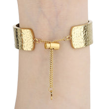 Simple 316 Stainless Steel Embossed Bracelet Watch Band for Apple Watch Series 7 41mm / 6 & SE & 5 & 4 40mm / 3 & 2 & 1 38mm(Gold)