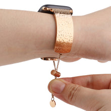 Simple 316 Stainless Steel Embossed Bracelet Watch Band for Apple Watch Series 8&7 41mm / SE 2&6&SE&5&4 40mm / 3&2&1 38mm(Rose Gold)