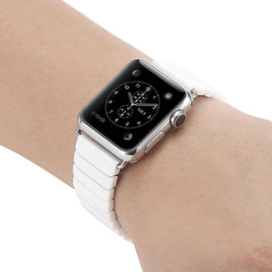 For Apple Watch Series 3 & 2 & 1 38mm Delicate Ceramics Wrist Watch Band(White)