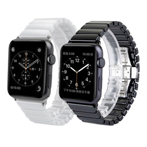 For Apple Watch Series 3 & 2 & 1 38mm Delicate Ceramics Wrist Watch Band(White)