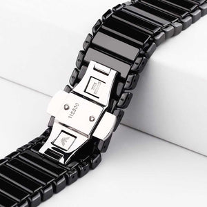 For Apple Watch Series 3 & 2 & 1 42mm Delicate Ceramics Wrist Watch Band(Black)