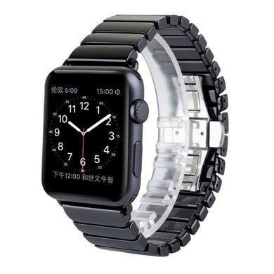For Apple Watch Series 3 & 2 & 1 42mm Delicate Ceramics Wrist Watch Band(Black)