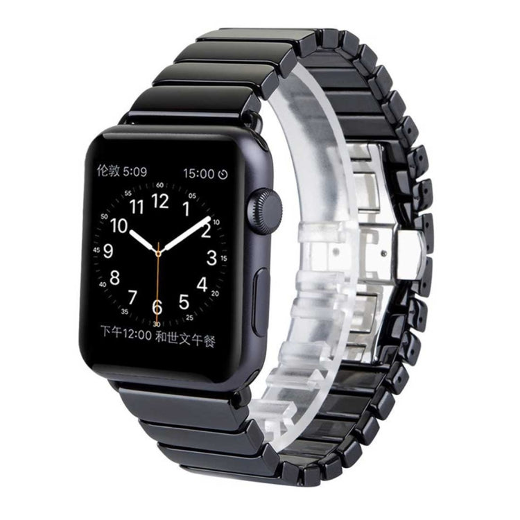 For Apple Watch Series 3 & 2 & 1 42mm Delicate Ceramics Wrist Watch Band(Black)
