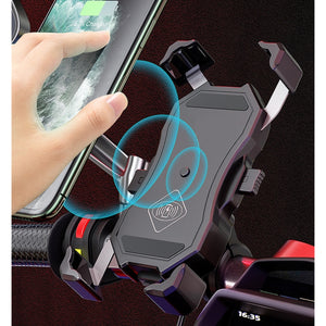 2 in 1 Motorcycle Wireless Charger + QC 3.0 USB Fast Charging Phone Holder