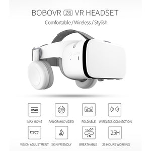 BOBOVR Z6 Virtual Reality 3D Video Glasses Suitable for 4.7-6.3 inch Smartphone with Bluetooth Headset (White)