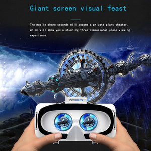 VR SHINECON G06EB Virtual Reality 3D Video Glasses Suitable for 4.7 inch - 6.1 inch Smartphone with HiFi Headset (White)