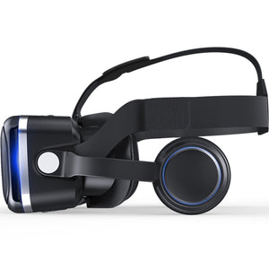 VR SHINECON G04E Virtual Reality 3D Video Glasses Suitable for 3.5 inch - 6.0 inch Smartphone with HiFi Headset (Black)