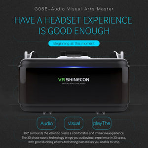 VR SHINECON G06E Virtual Reality 3D Video Glasses Suitable for 4.7 inch - 6.1 inch Smartphone with Headset (White)