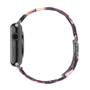 Simple Fashion Resin Watch Band for Apple Watch Series 5 & 4 40mm & Series 3 & 2 & 1 38mm(Purple)