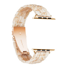 Simple Fashion Resin Watch Band for Apple Watch Series 5 & 4 40mm & Series 3 & 2 & 1 38mm(Silk White)
