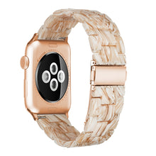 Simple Fashion Resin Watch Band for Apple Watch Series 5 & 4 40mm & Series 3 & 2 & 1 38mm(Silk White)