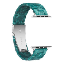 Simple Fashion Resin Watch Band for Apple Watch Series 5 & 4 40mm & Series 3 & 2 & 1 38mm(Dumb Green)